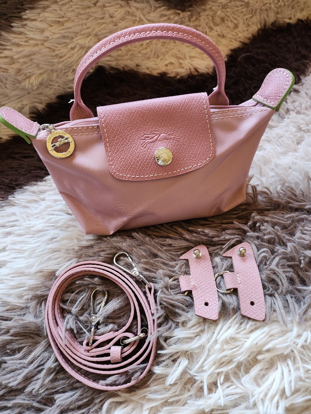 Longchamp Pink Mini Bag with Removable Strap NWT